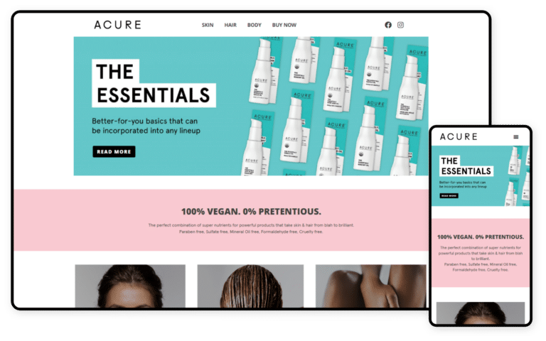 ACURE Beauty Website