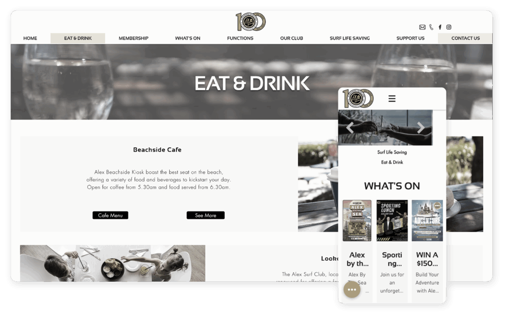 Alex Surf Club Outdated Website