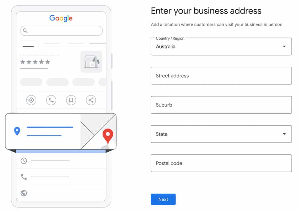 Google Business Profile Address