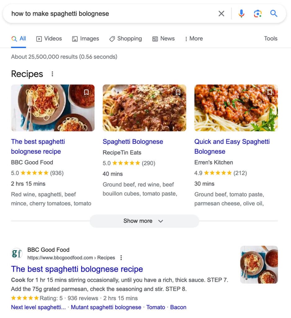 Google Search Example