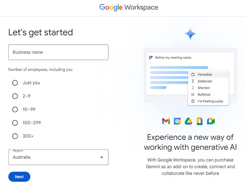 Google Workspace Setup Wizard