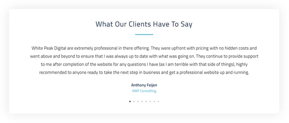 Website Testimonial Slider