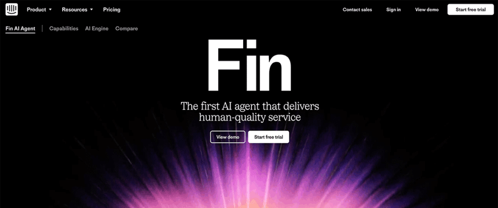 Intercom Fin AI Chatbot Website