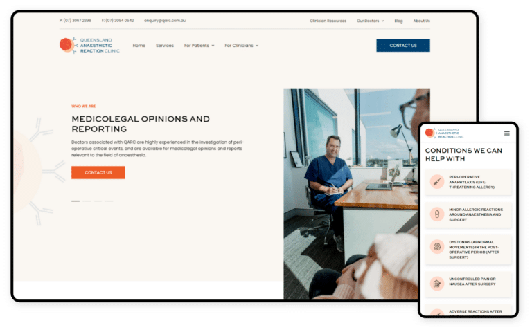 Queensland Anaesthetic Reaction Clinic Website
