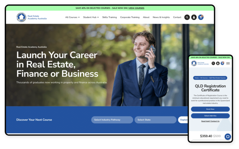Real Estate Academy Australia Website