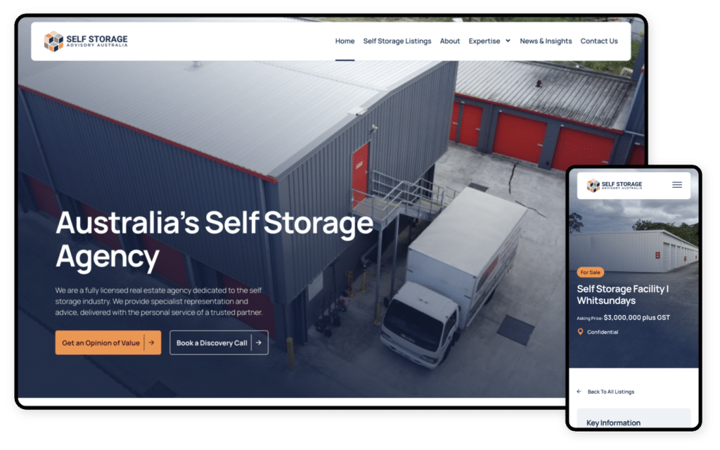 Self Storage Advisory Australia Website