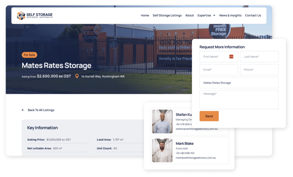 Self Storage Listings Website