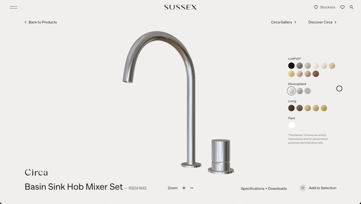Sussex Taps 3D Product Example