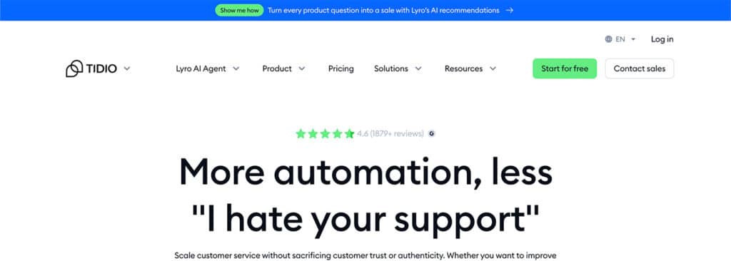 Tidio AI Website
