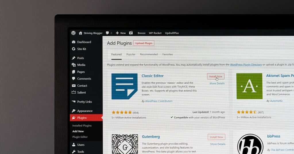 WordPress CMS Website Backend