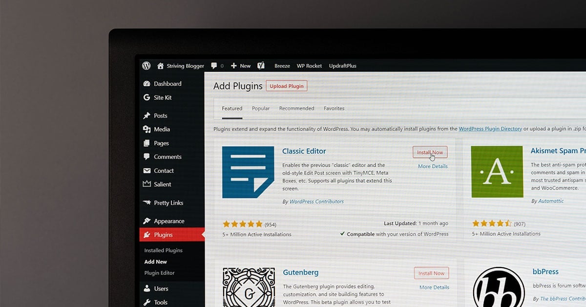WordPress CMS Website Backend